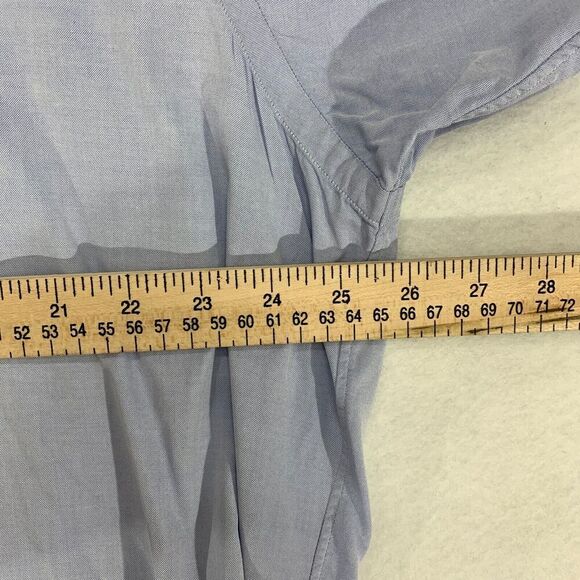 Ralph Lauren Yarmouth Shirt Size 17 34 Classic Fit Long Sleeve Button Front Blue - Picture 6 of 10